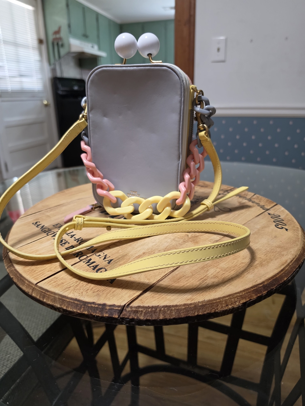 Pink & Yellow Chain Strap Crossbody Bag - Picture 6 of 15